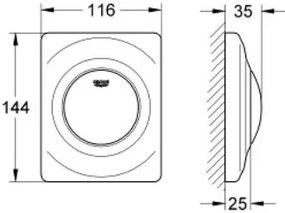 Πλακέτα χειρισμού ουρητηρίου Grohe Surf-Satine Mat