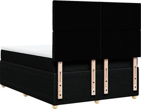 vidaXL Κρεβάτι Boxspring με Στρώμα Μαύρο 160x200 εκ. Υφασμάτινο