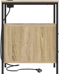 vidaXL Κομοδίνο Δρύς Sonoma 30 x 48 x 61 εκ Επεξεργασμένο ξύλο