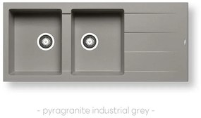 Kitchen Sink Pyragranite Athlos 116x50 cm 2B 1D Industrial Grey