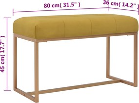 vidaXL Πάγκος Μουσταρδί 80 εκ. από Βελούδο