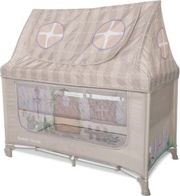 BABY COT SWEET HOME 2 LAYERS WITH ROOF BEIGE