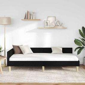 vidaXL Κρεβάτι Γωνίας Μαύρο 100 x 200 cm ύφασμα