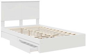 vidaXL Κρεβάτι Αποθήκης Λευκό 120 x 190 cm Επεξεργασμένο ξύλο