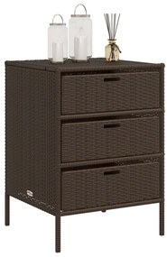 vidaXL Ντουλάπι Αποθήκευσης Κήπου Καφέ 55x59x80 εκ. Συνθετικό Ρατάν