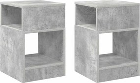 vidaXL End Table 2 pcs Σκυρόδεμα Γκρι 30,5 x 30 x 45 εκ
