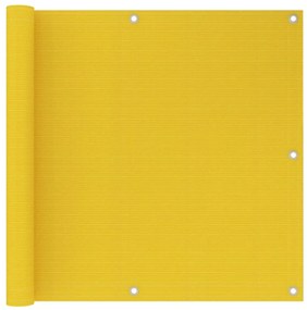 vidaXL Διαχωριστικό Βεράντας Κίτρινο 90 x 500 εκ. από HDPE