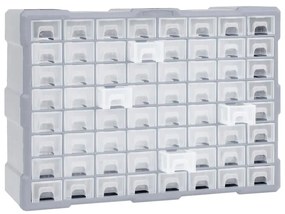 Κουτί Αποθήκευσης/Οργάνωσης με 64 Συρτάρια 52 x 16 x 37,5 εκ. - Γκρι