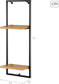 Ράφια Max Home Σίδερο Ξύλο MDF 25 X 75 X 20 CM (4 Μονάδες)