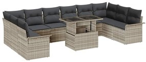 vidaXL Σετ Καναπέ Κήπου 11 pcs Ανοιχτό γκρι 100 x 55 x 73 εκ