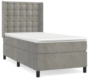 ΚΡΕΒΑΤΙ BOXSPRING ΜΕ ΣΤΡΩΜΑ ΑΝΟΙΧΤΟ ΓΚΡΙ 90X200 ΕΚ. ΒΕΛΟΥΔΙΝΟ 3132897