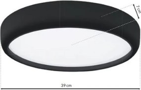 LED Φωτιστικό Οροφής Gea 36W Ø39cm Μαύρο