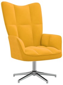 328124 vidaXL Πολυθρόνα Relax Κίτρινο Μουσταρδί Βελούδινη Κίτρινο, 1 Τεμάχιο