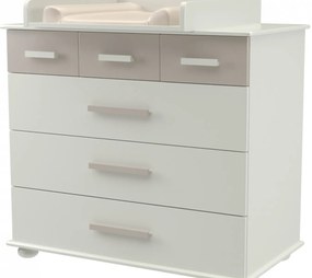 Συρταριέρα PATTY, λευκό με μπέζ, 97x90x53cm-AST2223