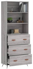 vidaXL Ντουλάπι Γκρι Sonoma 69,5 x 34 x 180 εκ. Επεξεργασμένο Ξύλο