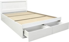 Κρεβάτι Olympus pakoworld με συρτάρι σε λευκή απόχρωση 100x200εκ