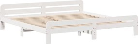 vidaXL Σκελετός Κρεβ. Χωρίς Στρώμα Λευκό 180x200 εκ Μασίφ Πεύκο
