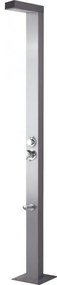 Icos Shower Neda Mix Inox Στήλη Nτους Εξωτερικού Χώρου 2 Εξόδων Θερμομικτική, Από Ανοξείδωτο Χάλυβα, 210 εκ.