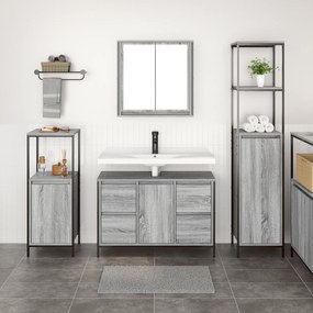 vidaXL Σετ Επίπλων Μπάνιου 3 Τεμαχίων σε Γκρι Sonoma Επεξεργασμένο Ξύλο