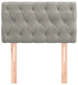 vidaXL Κεφαλάρι Κρεβατιού Ανοιχτό Γκρι 80x7x78/88 εκ. Βελούδινο