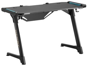 BRATECK gaming γραφείο Glory GMD04-1S, 1200x600mm, RGB, μαύρο