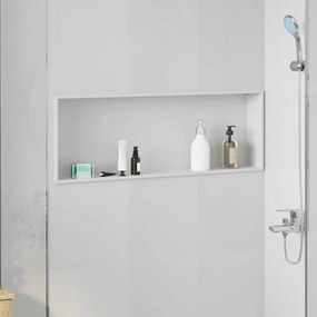 vidaXL Νίτσα Μπάνιου Λευκό 90 x 30 x 9.5 εκ. Ανοξείδωτο ατσάλι