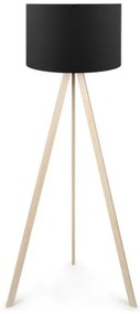 Φωτιστικό Δαπέδου Rosling Mdf- Ύφασμα Pvc Φυσικό 38x21x140εκ Megapap-GP029-0001,5-Μαύρο GP029-0001,5