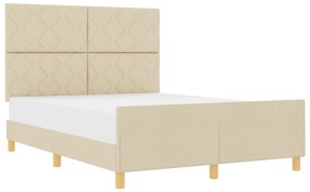 vidaXL Κρεβάτι Κρεμ 160x200 εκ Υφάσματος