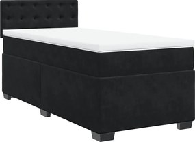 vidaXL Κρεβάτι Boxspring με Στρώμα Μαύρο 80 x 200 εκ. Βελούδινο