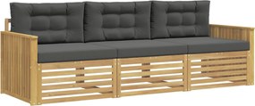 vidaXL Σειρά Καναπέ Εξωτερικού 3 pcs Άσπρο και Ανθρακί