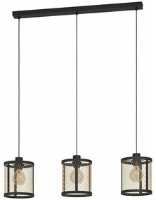 Φωτιστικό Οροφής - Ράγα 43605 Dellow 3/E27 Black-Brass Eglo Metal