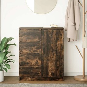 Συρταριέρα με Συρτάρια Καπνιστή Δρυς 71x35x84 εκ. Επεξ. Ξύλο 861584