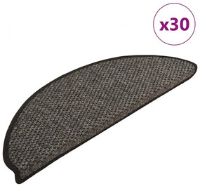 Πατάκια Σκάλας Αυτοκόλ. 30 τεμ. Όψη Σιζάλ Ανθρακί 65x21x4 εκ.