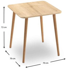 Τραπέζι Kare Megapap από μελαμίνη χρώμα oak 70x70x72εκ.