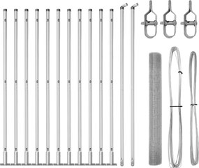 vidaXL Στύλος Περιφράξεων Ασημί 25 x 1,2 μ. (19 x 19 χιλ. δίκτυο)