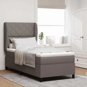 vidaXL Κρεβάτι με ελατήρια με στρώμα Taupe 100 x 200 cm ύφασμα