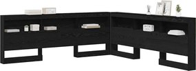 vidaXL Κεφαλάρι Αποθήκης με ράφι Μαύρη Οξυά 180 cm Επεξεργασμένο ξύλο