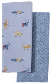 Σετ Βρεφικά Σεντόνια Λίκνου Funtastic Blue 2x (70x120) - Nef-Nef Homeware