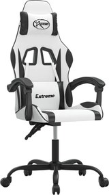vidaXL Καρέκλα Gaming Λευκό/Μαύρο από Συνθετικό Δέρμα