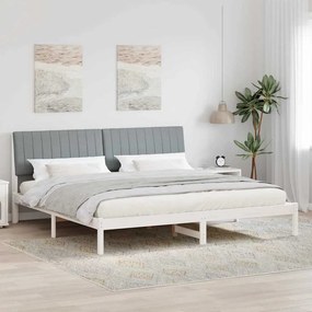 vidaXL Σκελετός Κρεβατιού Λευκό 200 x 200 cm Στερεά ξυλεία πεύκου