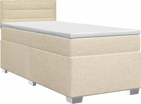 vidaXL Κρεβάτι box spring με στρώμα Κρεμ 100 x 200 cm Ύφασμα