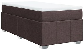 vidaXL Κρεβάτι Boxspring με Στρώμα Σκούρο Καφέ 80x200 εκ. Υφασμάτινο