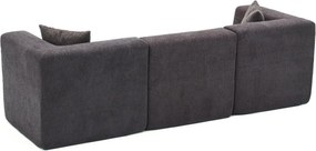 Τριθέσιος Καναπές Ανθρακί RAKS 85x245x70