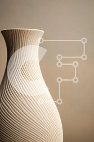 Intra Συλλεκτικό Ξύλινο Παζλ Plywood  4mm - Κομψό μοντέρνο βάζο Σε Ξύλινο Κουτί - Διαστάσεις: 10x10 cm – 25 κομμάτια