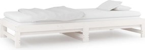 vidaXL Καναπές Κρεβάτι Συρόμενος Λευκός 2x(90x190) εκ. από Μασίφ Πεύκο