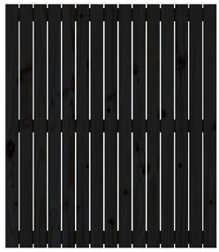 vidaXL Κεφαλάρι Τοίχου Μαύρο 95,5x3x110 εκ. από Μασίφ Ξύλο Πεύκου