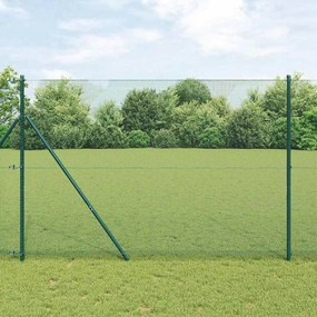 vidaXL Φράχτης με Στήλες. Πράσινο 1.6 x 25 m Ατσάλι