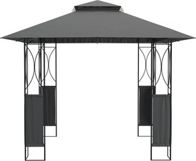vidaXL Κιόσκι με Οροφή Ανθρακί 300 x 300 x 270 εκ. από Ατσάλι