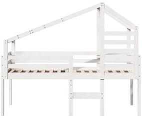 vidaXL Κρεβάτι Υπερυψωμένο με Οροφή 75x190εκ. από Μασίφ Ξύλο Πεύκου