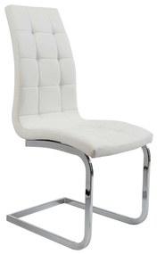 300-043 Καρέκλα Semina Λευκό 42 x 43 x 101 Λευκό Χρώμιο, Τεχνόδερμα PU, 1 Τεμάχιο